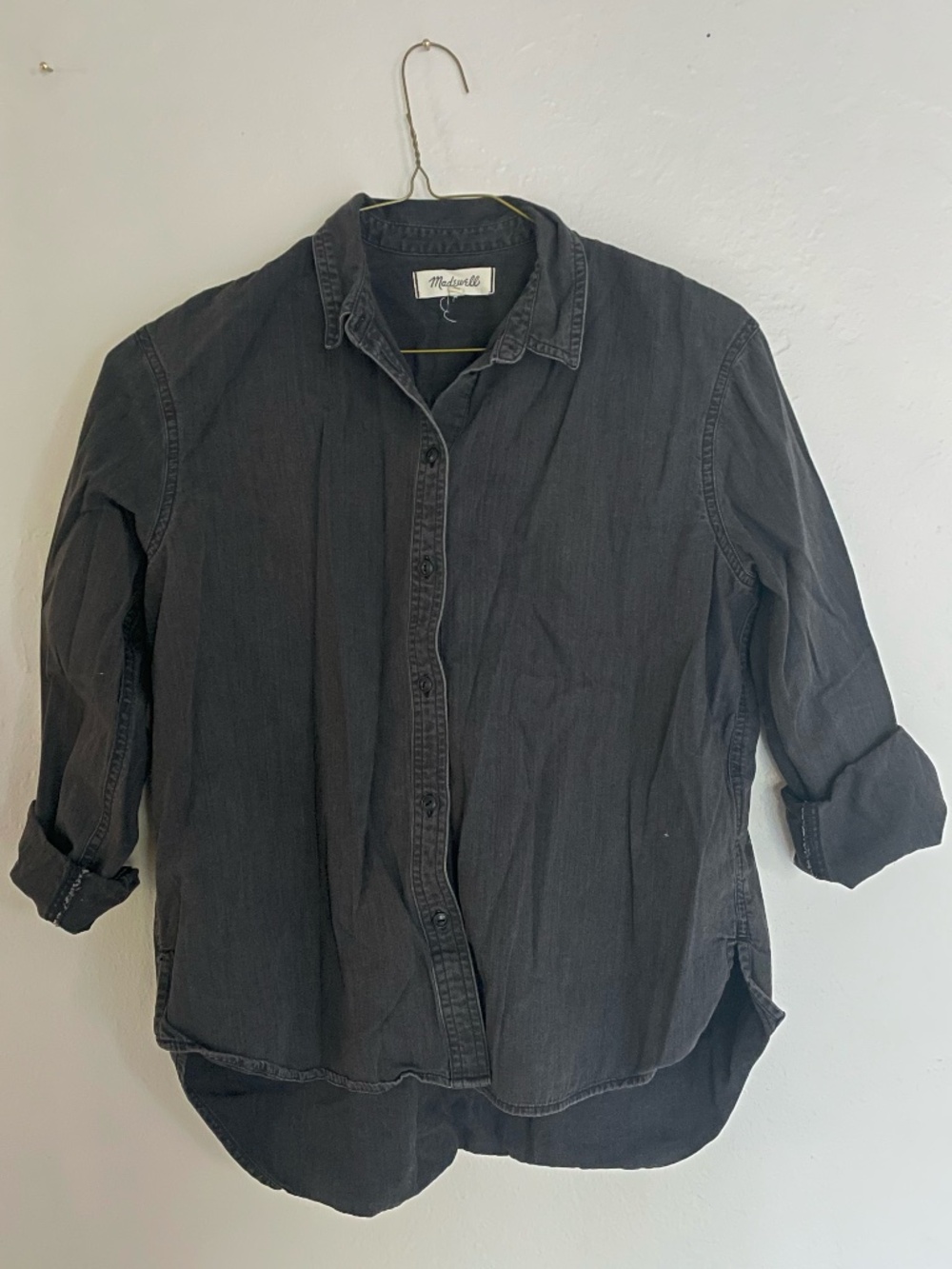 Madewell Washed Black Denim Button Down Shirt